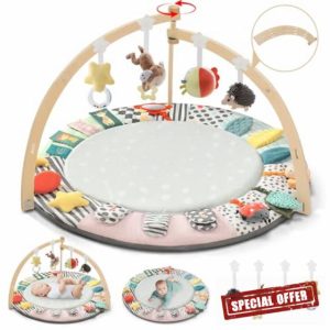 Foldable Baby Play Mat & Gym – Large Wooden Frame