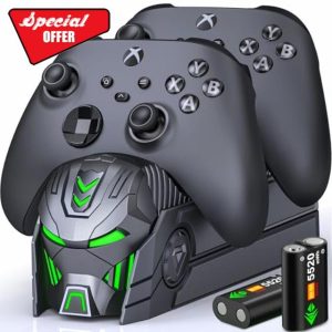 HELLCOOL Charging Dock for Xbox Controller with 2x5520mWh Rechargeable Battery for Xbox Series X|S