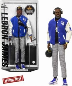 Barbie Signature LeBron James Kenbassadors Doll Collectible with Varsity Bomber Jacket Outfit & Accessories Including Headphones