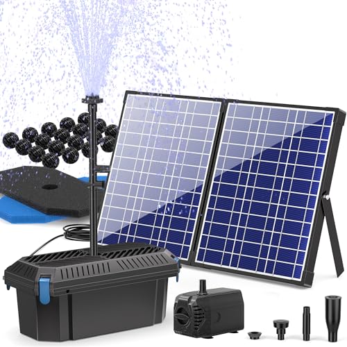 1200 l/h Solar Pond Filter Kit with Pump for Garden