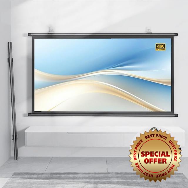 KPEGAXS Projection Screen Small 30 Inch Projector Screen Pull Down