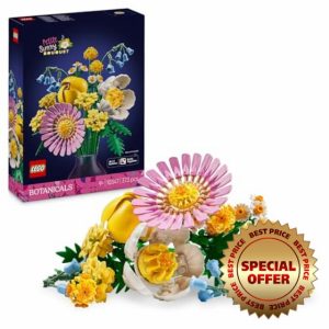 LEGO Botanicals Petite Sunny Bouquet - Faux Flowers Building Set - incl. Artificial Bluebells