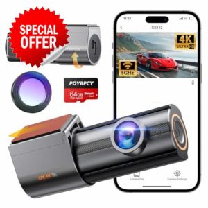 Dash Cam Front 4K Built-in 5GHz WiFi with CPL