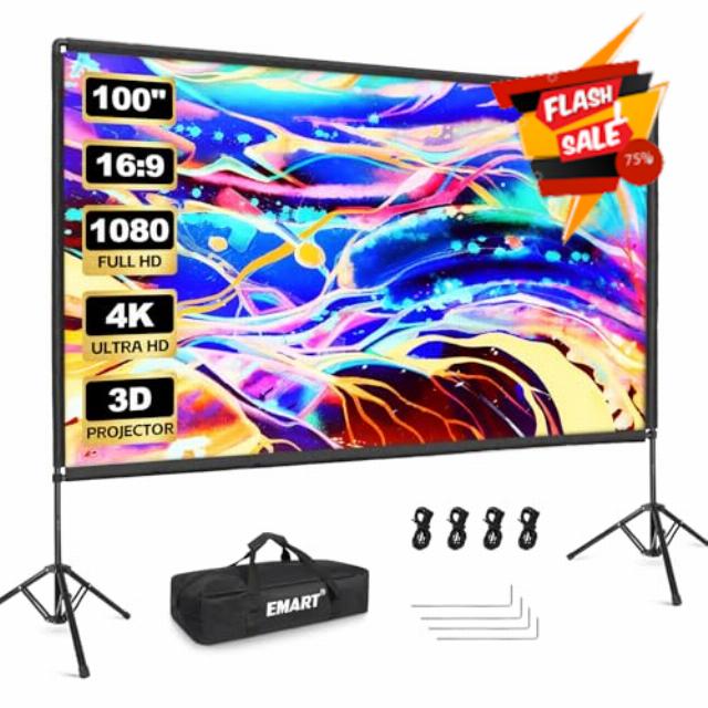 Projector Screen and Stand 100inch
