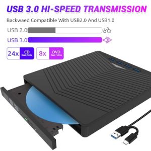 USB 3.0 Type-C Portable Slim CD DVD RW Writer Reader Burner