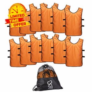 SportsRepublik Football Bibs for Juniors and Adults (12-Pack) | Perfect for Netball