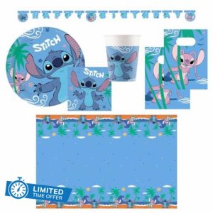 Procos - Stitch Party Set Large 46-Piece Party Set for Children's Birthday or Theme Party