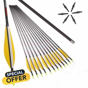 PHILOCS 12pcs ID 6.2mm Hunting Arrows Straightness +-0.001" Spine 200 300 400 500 600 700 800 Target Arrows