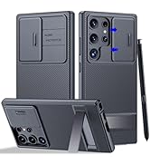 Vizvera for Samsung Galaxy Z Fold 6 Case with Ring Kickstand, Camera Cover, Hinge Protection, Scr...
