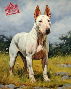 ZLYHAL Paint by Numbers for Adults Bull Terrier Dog on Grass DIY Canvas Painting Kit Paint by Number Kit