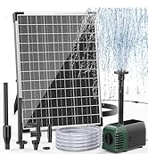 Biling Solar Pond Fountain 25W 1200L/H, Solar Water Pump with Filter Solar Fountains Water Featur...