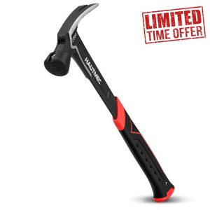 HAUTMEC 20 oz. One Piece Forged Framing Hammer with Straight Rip Claw