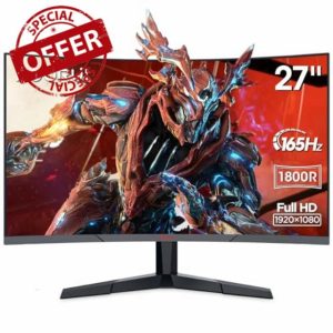 27 Inch 165Hz Gaming Monitor Curved - 1ms Response Time