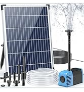 Biling 6W Solar Water Pump with 3000mAh Battery Backup 10 Nozzles Solar Pond Fountains, Solar Wat...