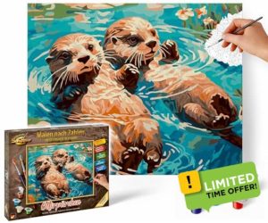 Schipper 609240917 Numbers-Otter Couple Pictures for Adults
