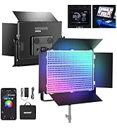Neewer 130W RGB LED Video Light APP/2.4G Control 17 Effects, 2500-7500K 19800lux/1m COB Continuou...