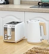 HOMCOM Kettle and Toaster Sets, 3000W 1.7L Rapid Boil Kettle & 4 Slice Toaster with 7 Browning Co...