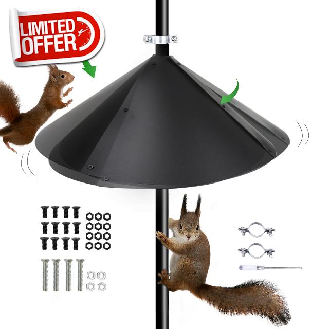 WISDOMWELL 19 Inch Diameter Squirrel Proof Baffle Protection for Wild Bird Pole Feeders Large Squirrel Baffle Dome Wild Bird Hanging/Pole Station Feeder Guard Protectio