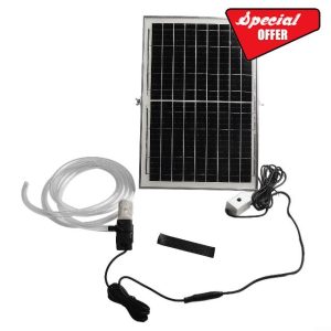 Alanmoship Solar Water Pump 12V Submersible Pump for Aquarium Fish Tank Pond Fountain Outdoor System 240L/H with 6W/10W Solar Panel(10W-with Switch)