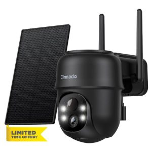 Cinnado Solar Security Camera Outdoor Wireless 2K CCTV Camera Systems House Security