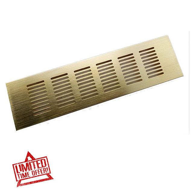 SYBNIKOLF Vent covers ventilation grill 200mm Wide Aluminum Alloy Breathable Mesh Rectangular Wardrobe Ventilation Grills Shoe Cabinet Cupboard Cooling and Ventilation(Golden