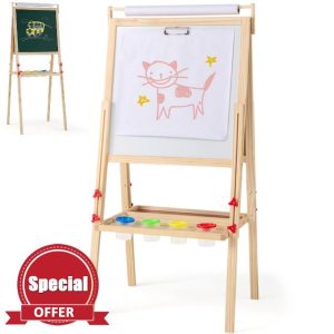 GYMAX Wooden Kids Easel