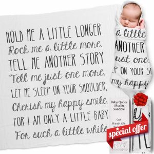 Ocean Drop Designs - Muslin Baby Swaddle Blanket - For Christening & Godchild Gift - 100% Cotton