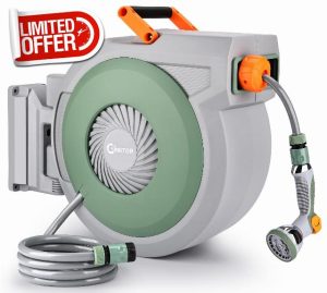 Retractable Garden Hose Reel 38m+2m