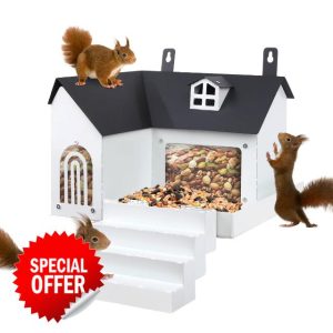 Pre-Assembled Metal Squirrel Feeders for Garden and Tree