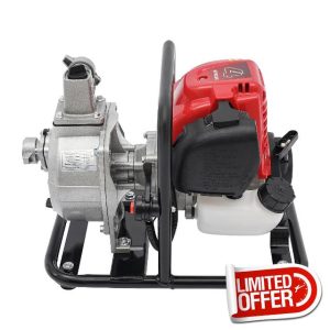 Petrol Water Pump 38cc 4 Stroke Petrol Engine Dirty Water Pump 1.2KW Heavy-Duty Gasoline Water Garden Pump for Garden Lawn Irrigation