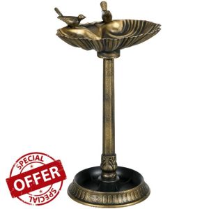 Outsunny 81cm Tall Bird Bath with 2 Decorative Birds