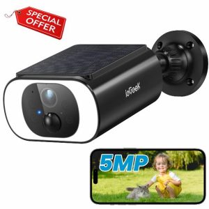 ieGeek 5MP Solar Security Camera Outdoor Wireless with Built-in Solar Panel