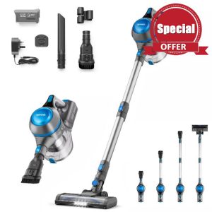 VYTRONIX 3-in-1 Cordless Vacuum Cleaner 22.2V | Powerful & Lightweight | 40 Minute Run Time | Rechargeable Lithium-Ion Battery | Great for Pet Hair Carpets & Hard Floors | Upright Handheld Stick