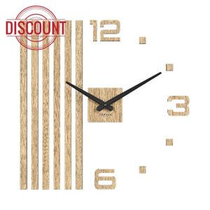 Cander Berlin MNU 2760 P XXL Wall Clock Silent 60 cm Wood Veneer Oak Living Room Analogue No Ticking Wall Sticke