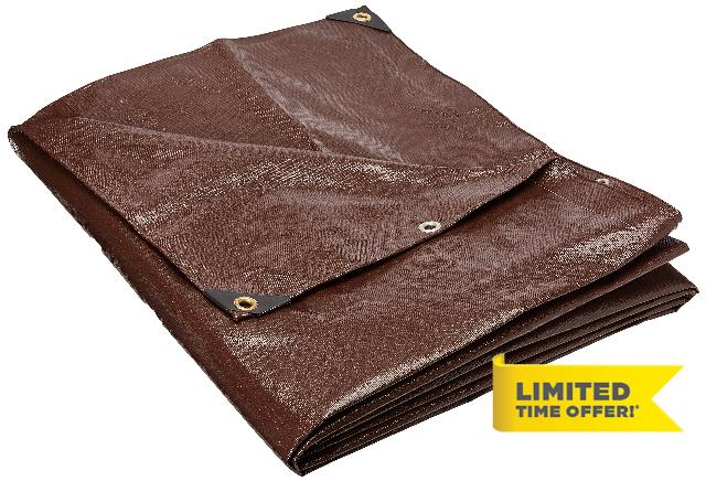 4 ft. x 20 ft. Super Heavy Duty 8 OZ. Brown Tarp - 16 Mil Thick