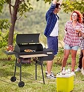 Outsunny Portable Mini Charcoal Barbecue Grill with Suitcase Shell, Outdoor Folding Tabletop BBQ ...