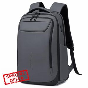 FENRUIEN Business Laptop Backpack for 15.6 Inch 1800D Business Backpack Men with Charging Port Computer Bag Durable Anti-Theft High-Tech Daypack Water-Resistant Casual Daypack (Grey)