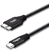 Fasgear [1m Type C to USB B 3.0 Cable Nylon Braided USB C Male to Type B Male Cord (3ft, Black)