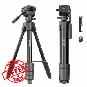 KINGJOY 61'' Camera Phone Tripod Camera Stand for Canon Rebel Eos Nikon DSLR