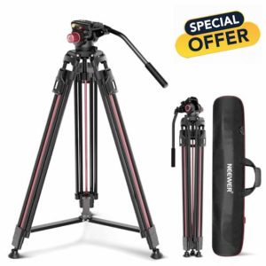 Neewer 79"/2m Video Camera Tripod with Fluid Head