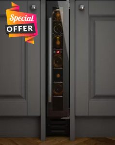 UBWC150B.1 15cm Black Glass Wine Cooler            [Energy Class B]