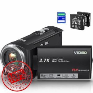 Camcorder 2.7K 56MP Video Camera 16X Digital Zoom Vlogging Camera with LED Fill Light