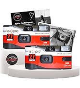 Disposable Camera Bundle with Swiss+Pro Disposable Camera Single-Use Film Cameras with 27 Exposur...