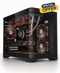 UV6 Micro ATX Black PC Gaming Case - Dual Chamber