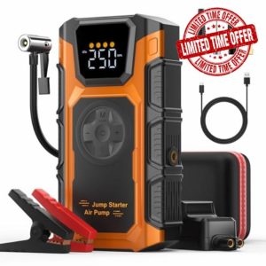 Jump Starter Power Pack 8 in 1 4500A Car Battery Booster Jump Starters with Air Compressor Portable 150PSI Cordless Tire Inflator