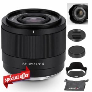 VILTROX 25mm f1.7 E-Mount Large Aperture STM APS-C Auto Focus Prime Lens for Sony E-Mount Cameras A7C A7RII A7SII A7II A7RIII A7IV A7RIV A9 A1 ZVE1 A93 A6700 A6600 A6500 A6400 FX3 ZV-E10 FX30 ZV-E10II
