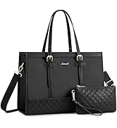 LOVEVOOK Laptop Bags for Women 15.6 Inch with Leather & Canvas, Ladies Handbags for Work Business...