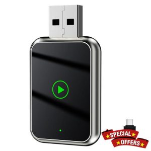 Wireless CarPlay Adapter and Wireless Android Auto Adpater 2 in 1 Car Play Wireless Adapter Wired to Wireless Android Auto Adapter USB C/A for Android 11+/iOS 10+ Phone Plug & Play