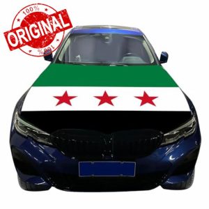 Syrian Flag Syria Arab Flag for Car Hood Cover 4X5Ft for Accessories Fits Coupe Saloon SUV MPV