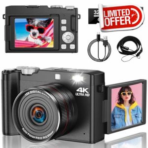 4K Digital Camera - 64MP Autofocus Vlogging Camera